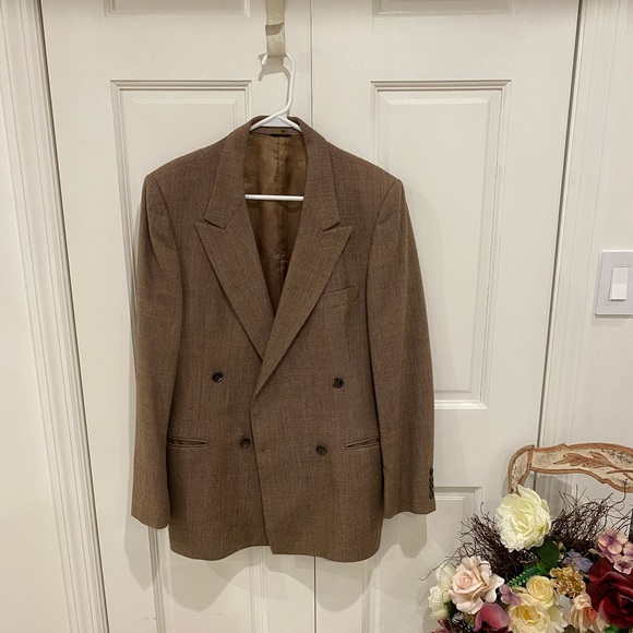 Double breasted men’s blazer - brown- medium